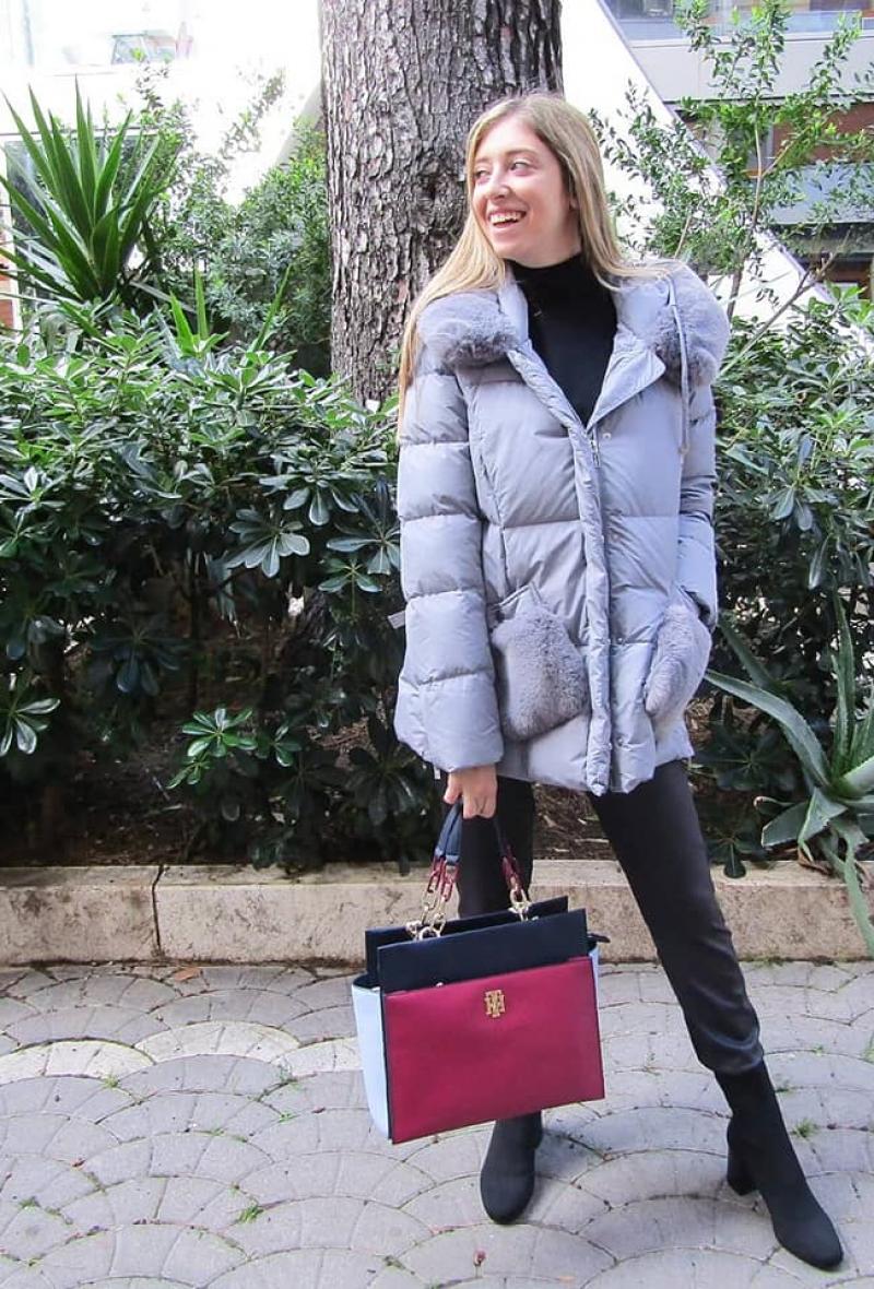 Piumino Diego M con pelliccia sintetica Celeste<br />(<strong>Diego m</strong>)