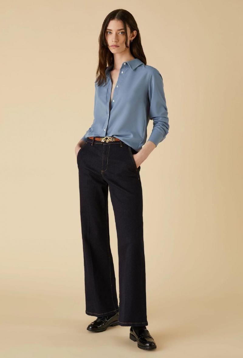 Camicia in crepe de chine Azzurro<br />(<strong>EMMEMARELLA</strong>)