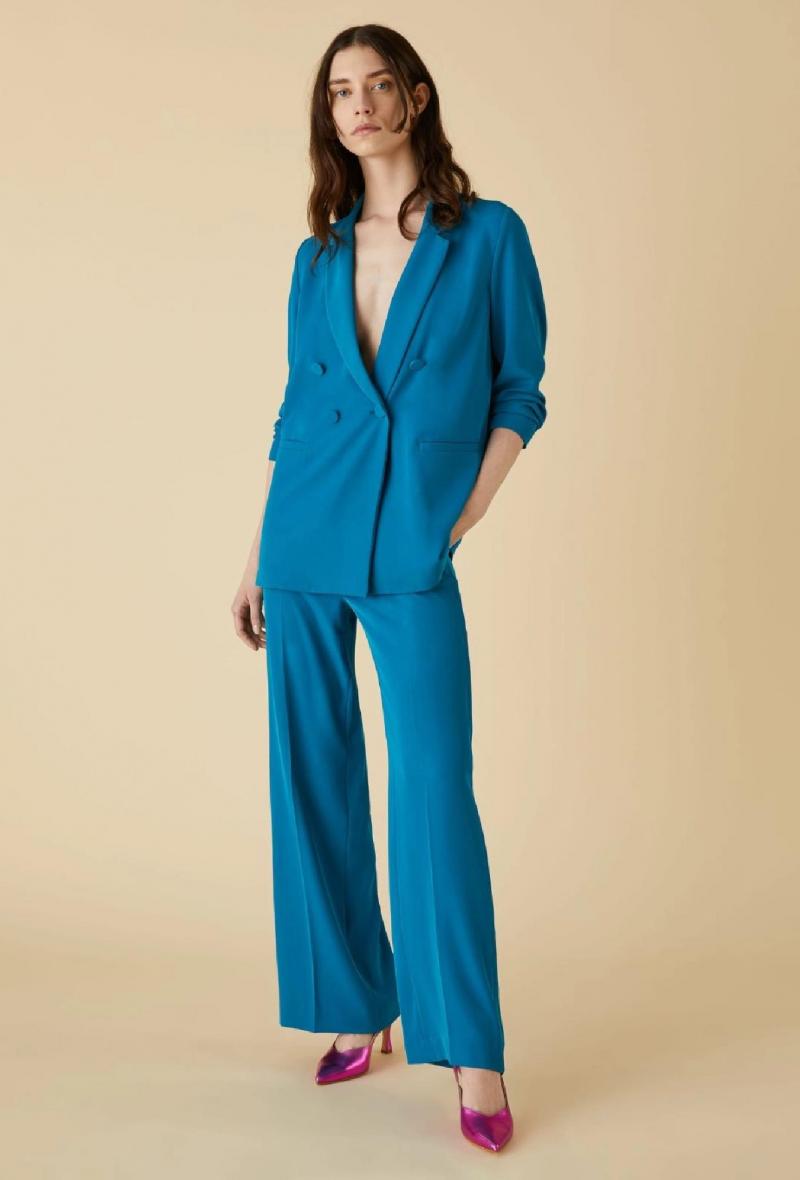 Tailleur pantalone in cady Turchese<br />(<strong>EMMEMARELLA</strong>)
