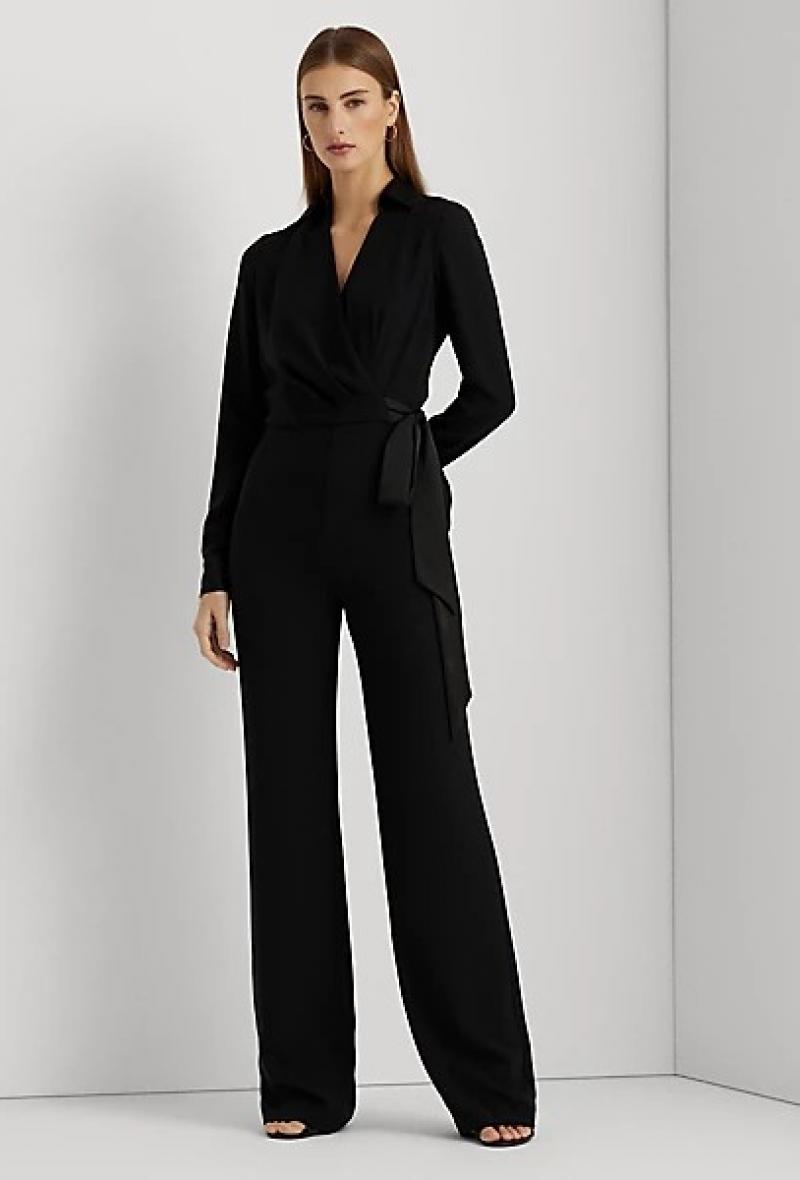 Tuta elegante in triplo georgette Nero<br />(<strong>Lauren ralph lauren</strong>)