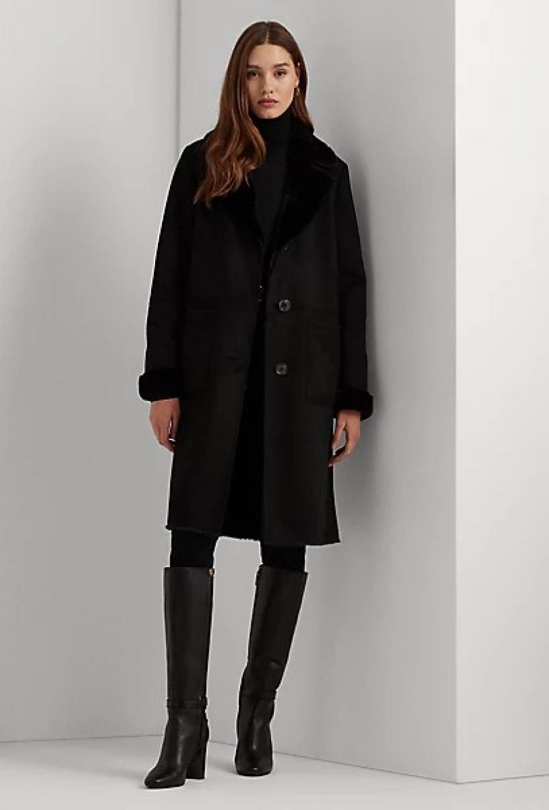 Cappotto in shearling ecologico Nero<br />(<strong>Lauren ralph lauren</strong>)