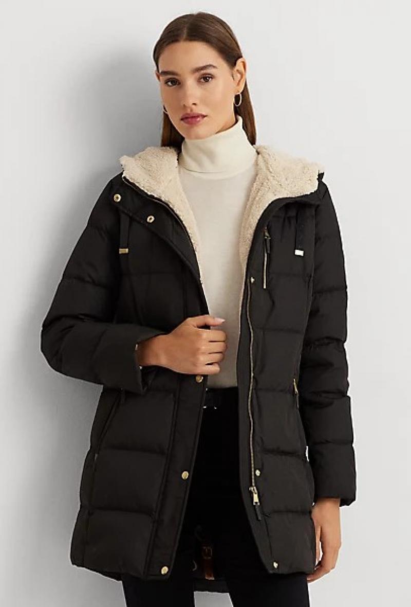 Piumino con cappuccio Nero<br />(<strong>Lauren ralph lauren</strong>)