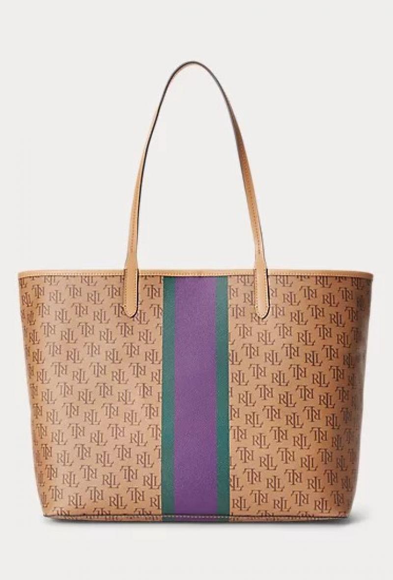 Borsa tote logata Cammello<br />(<strong>Lauren ralph lauren</strong>)