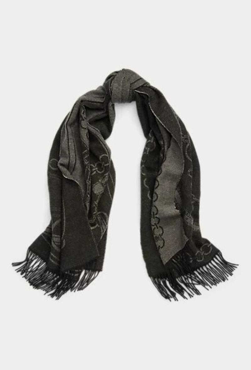 Sciarpa con stampa equestre Grigio<br />(<strong>Lauren ralph lauren</strong>)