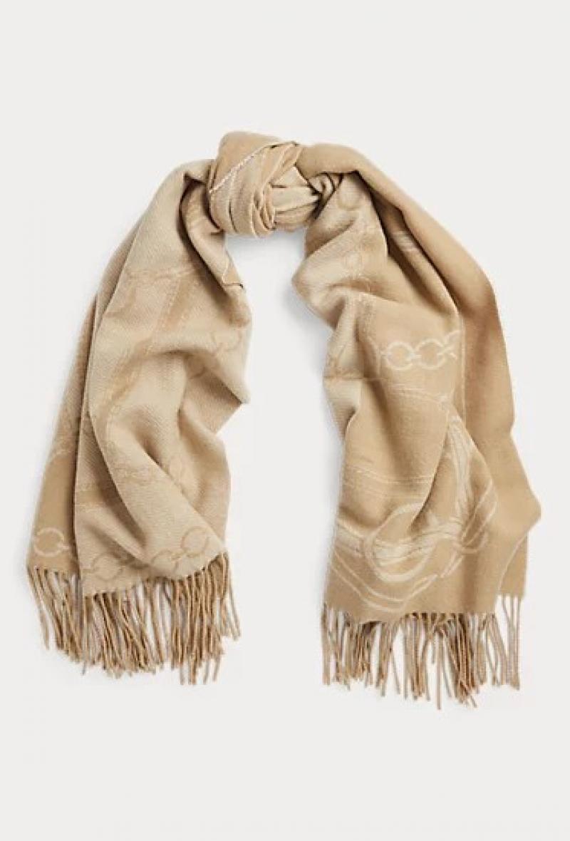 Sciarpa con stampa catene Cammello<br />(<strong>Lauren ralph lauren</strong>)