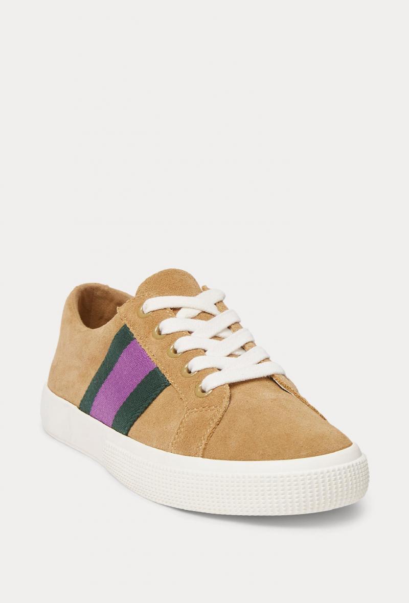 Sneakers in pelle scamosciata Nocciola<br />(<strong>Lauren ralph lauren</strong>)