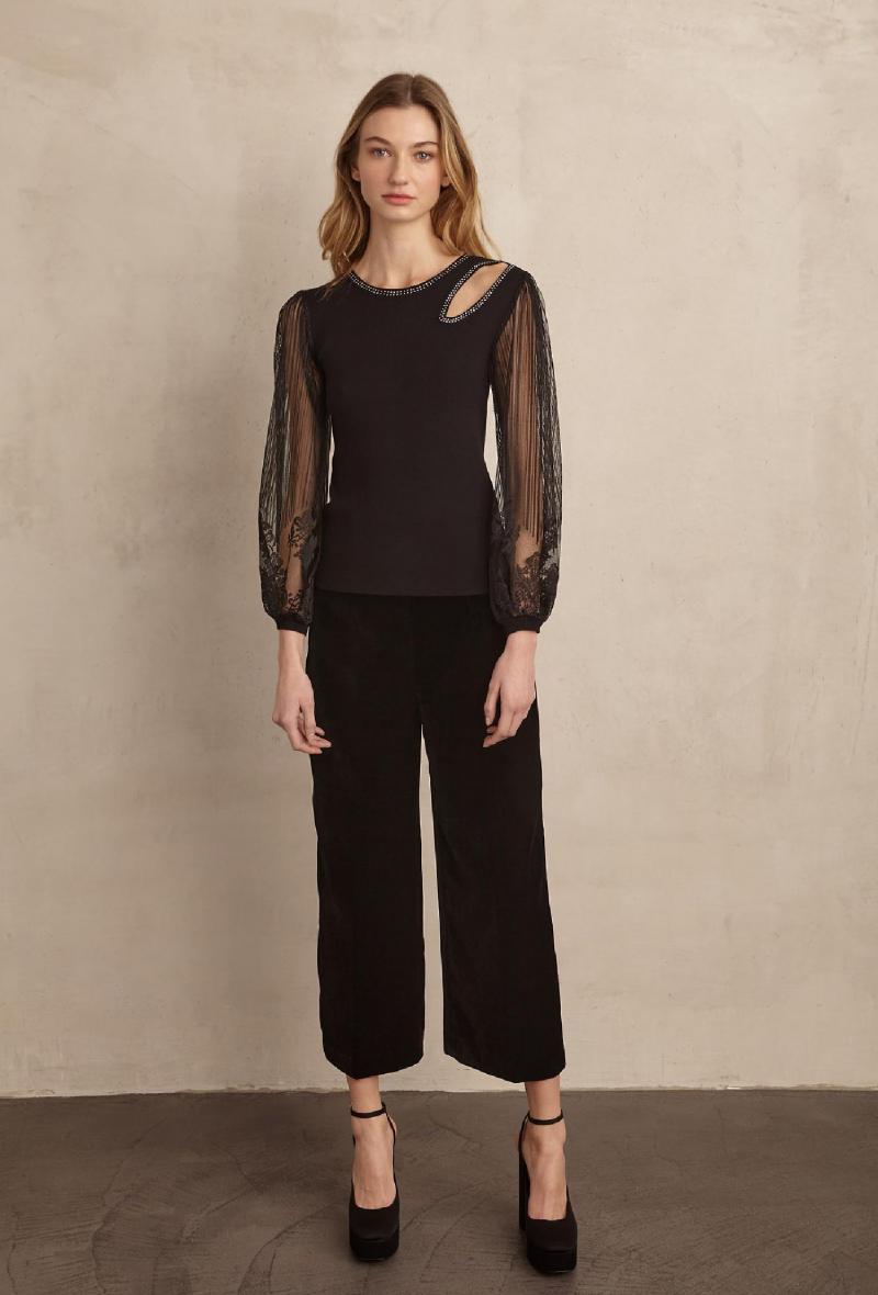 Maglia elegante con maniche velate Nero<br />(<strong>Marina v</strong>)