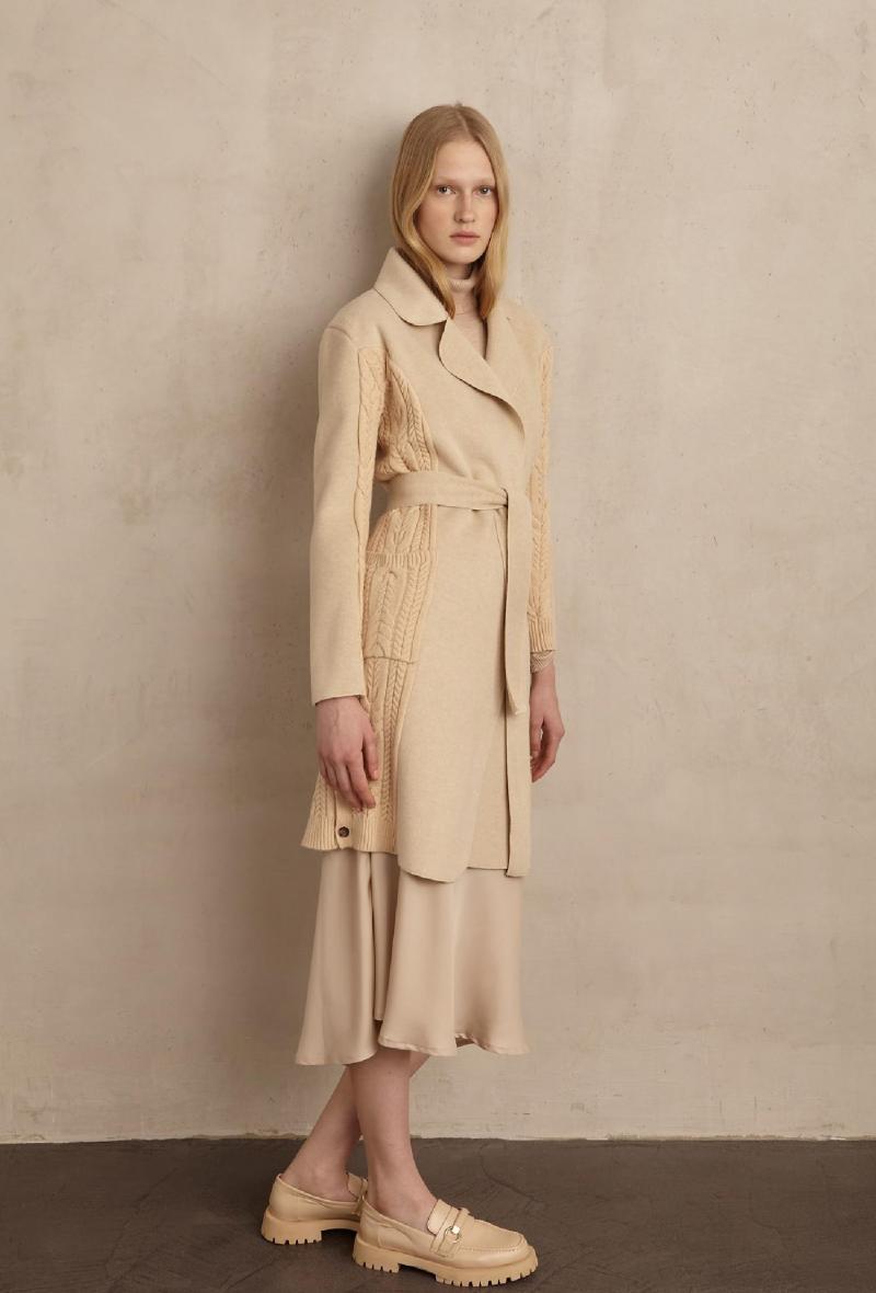 Cappotto in maglia e tessuto double Beige<br />(<strong>Marina v</strong>)