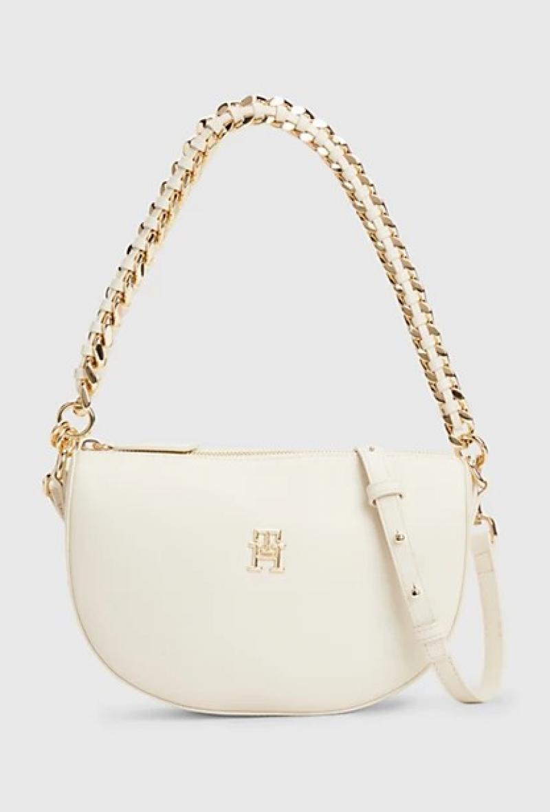 Borsa a mezzaluna con tracolla a catenella Bianco<br />(<strong>Tommy hilfiger</strong>)