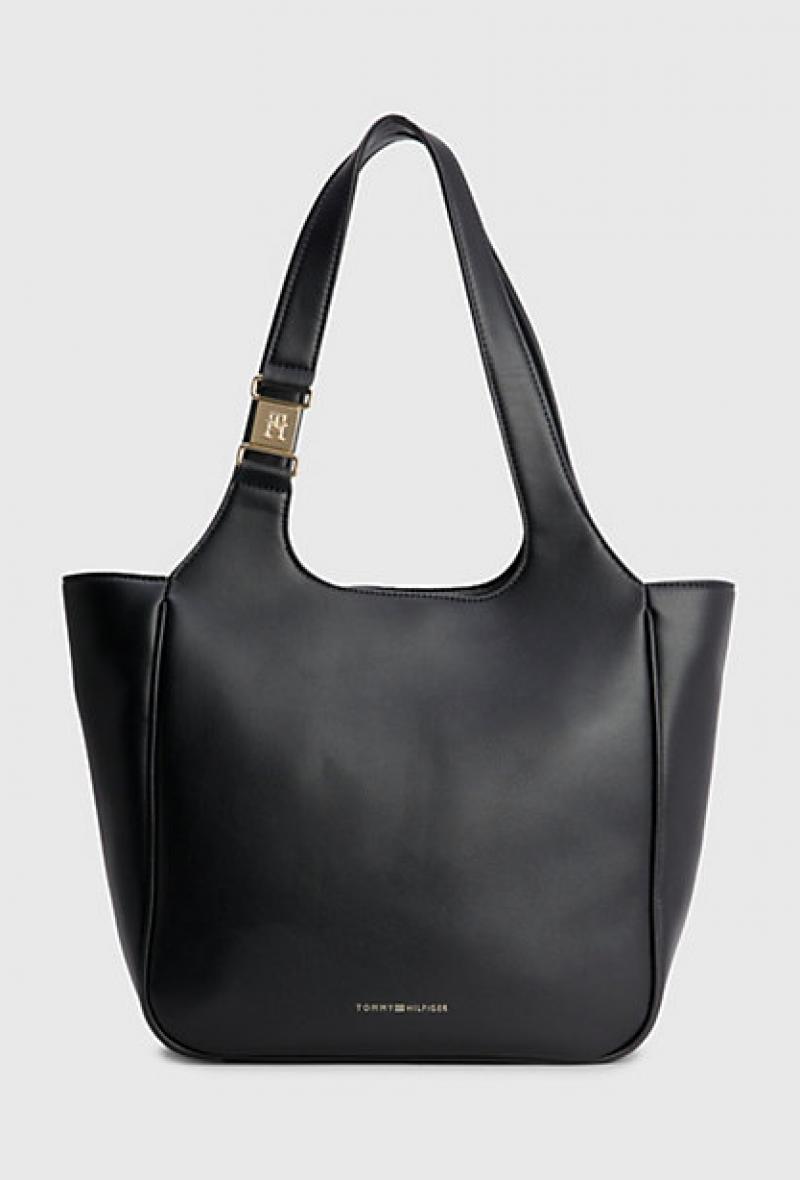 Borsa tote con logo e monogramma Nero<br />(<strong>Tommy hilfiger</strong>)