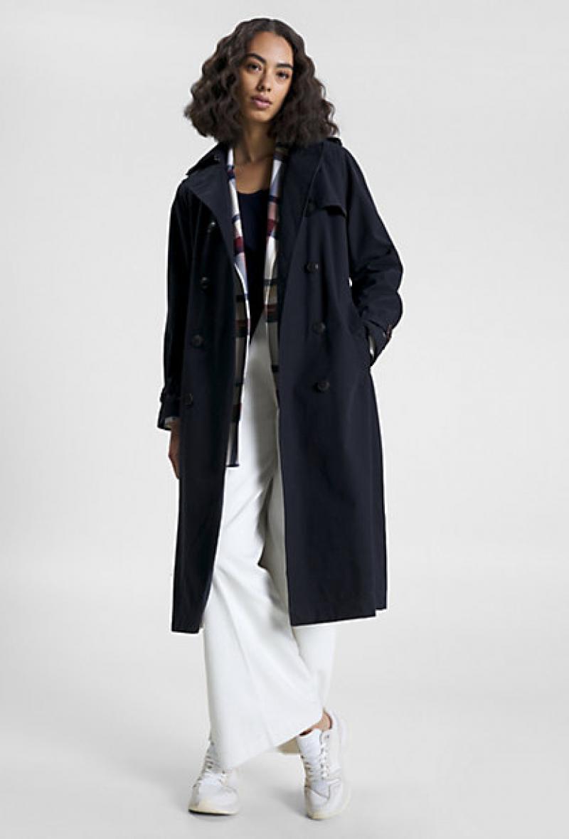 Trench lungo a doppiopetto Blu<br />(<strong>Tommy hilfiger</strong>)