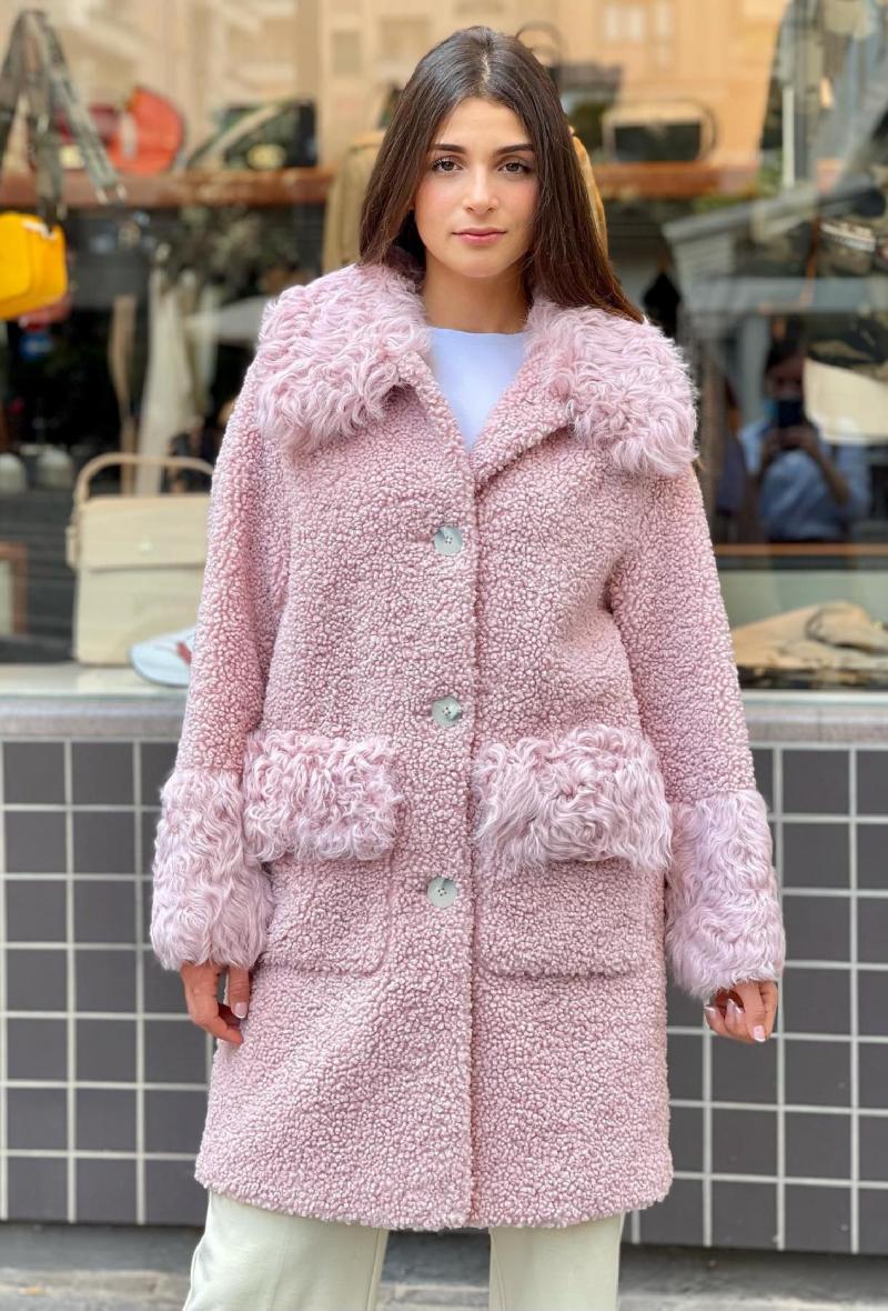 Cappotto in shearling ecologico Rosa<br />(<strong>Diego m</strong>)