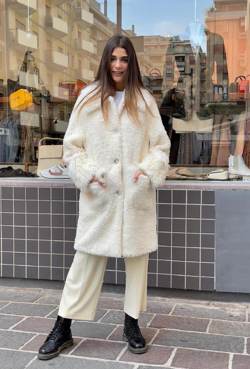 Cappotto in shearling ecologico Bianco<br />(<strong>Diego m</strong>)