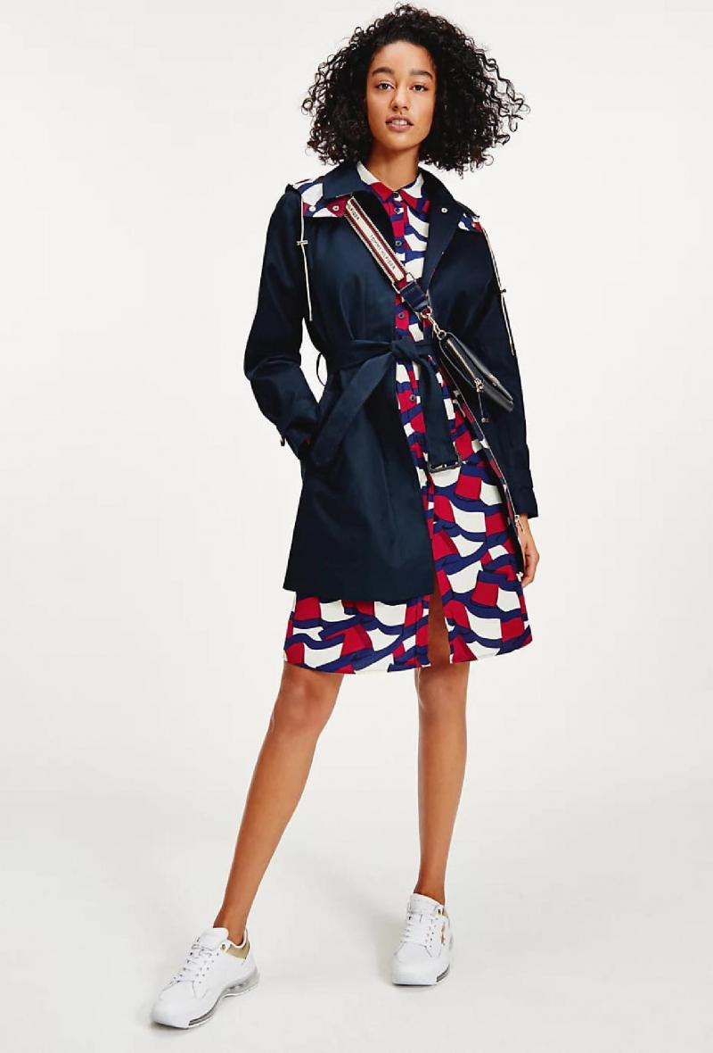 Trench monopetto con cappuccio decorato <br />(<strong>Tommy hilfiger</strong>)