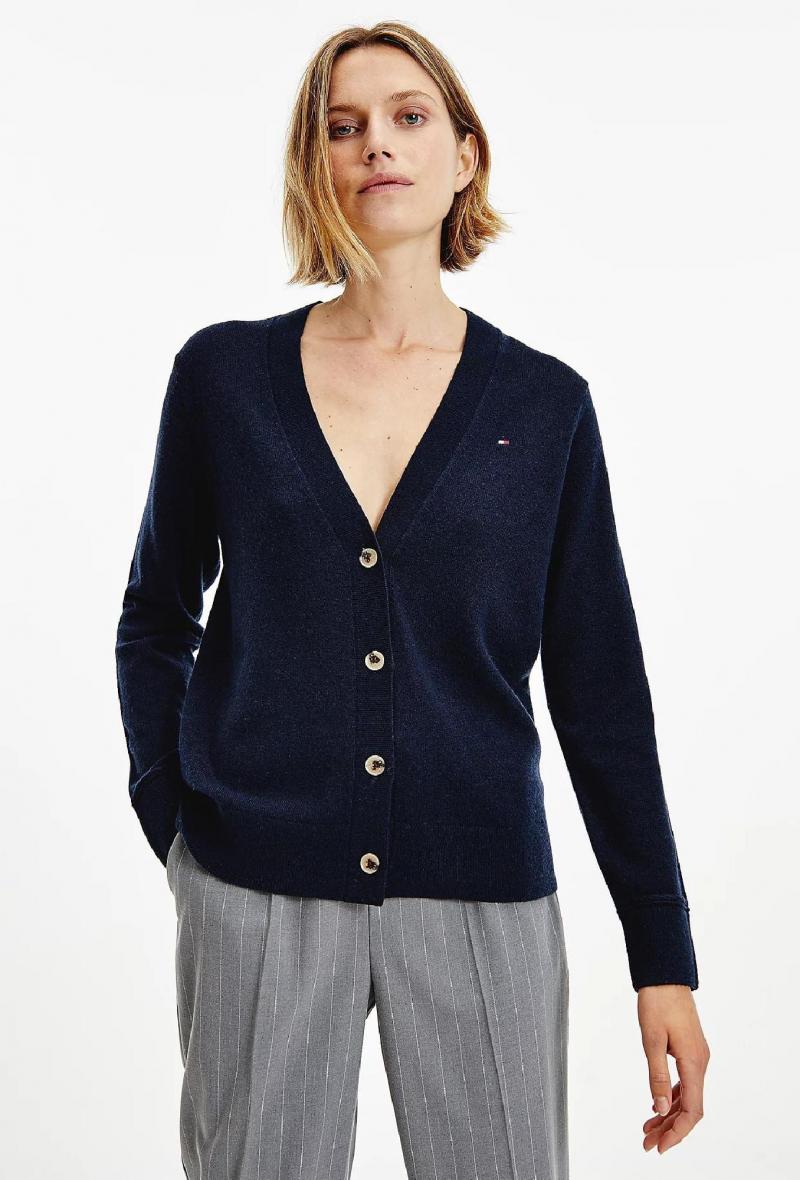 Cardigan in lana e cashmere Blu<br />(<strong>Tommy hilfiger</strong>)
