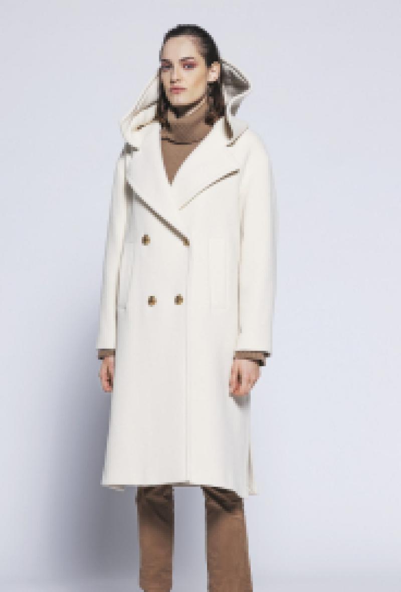 Cappotto con martingala in cuoio Bianco<br />(<strong>Lost in me</strong>)