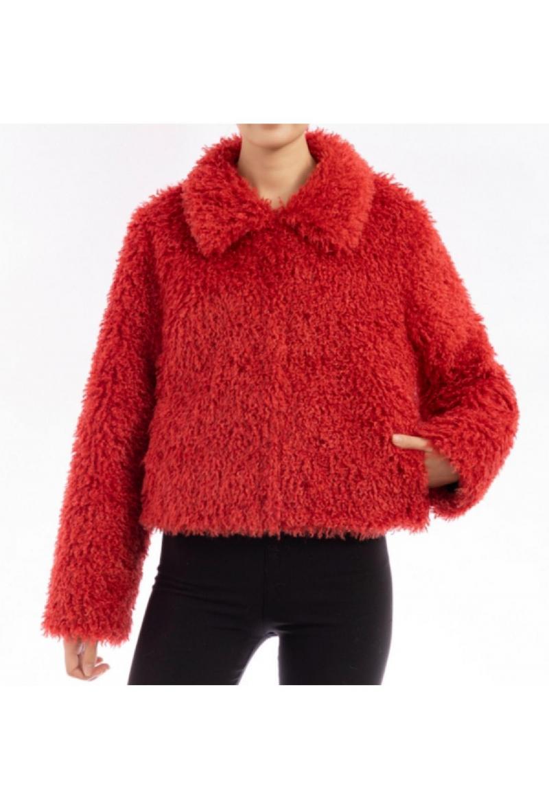 Giacca corta in pelliccia sintetica Rosso<br />(<strong>Mehran</strong>)