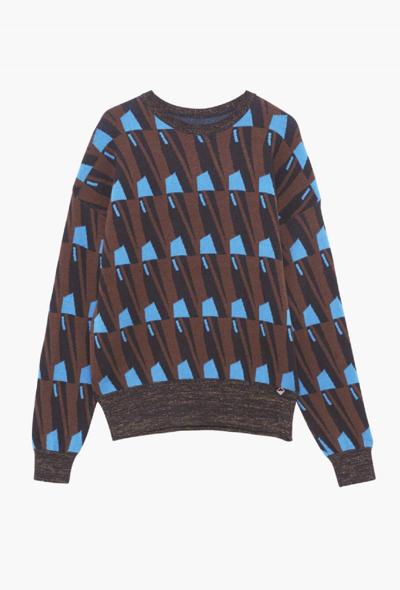 Maglia a fantasia Azzurro e marrone<br />(<strong>Meme road</strong>)