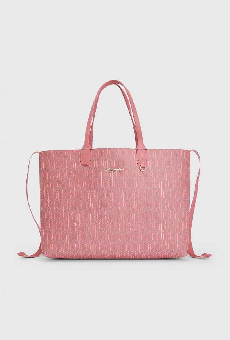 Tote iconica con stampa di monogrammi Rosa<br />(<strong>Tommy hilfiger</strong>)