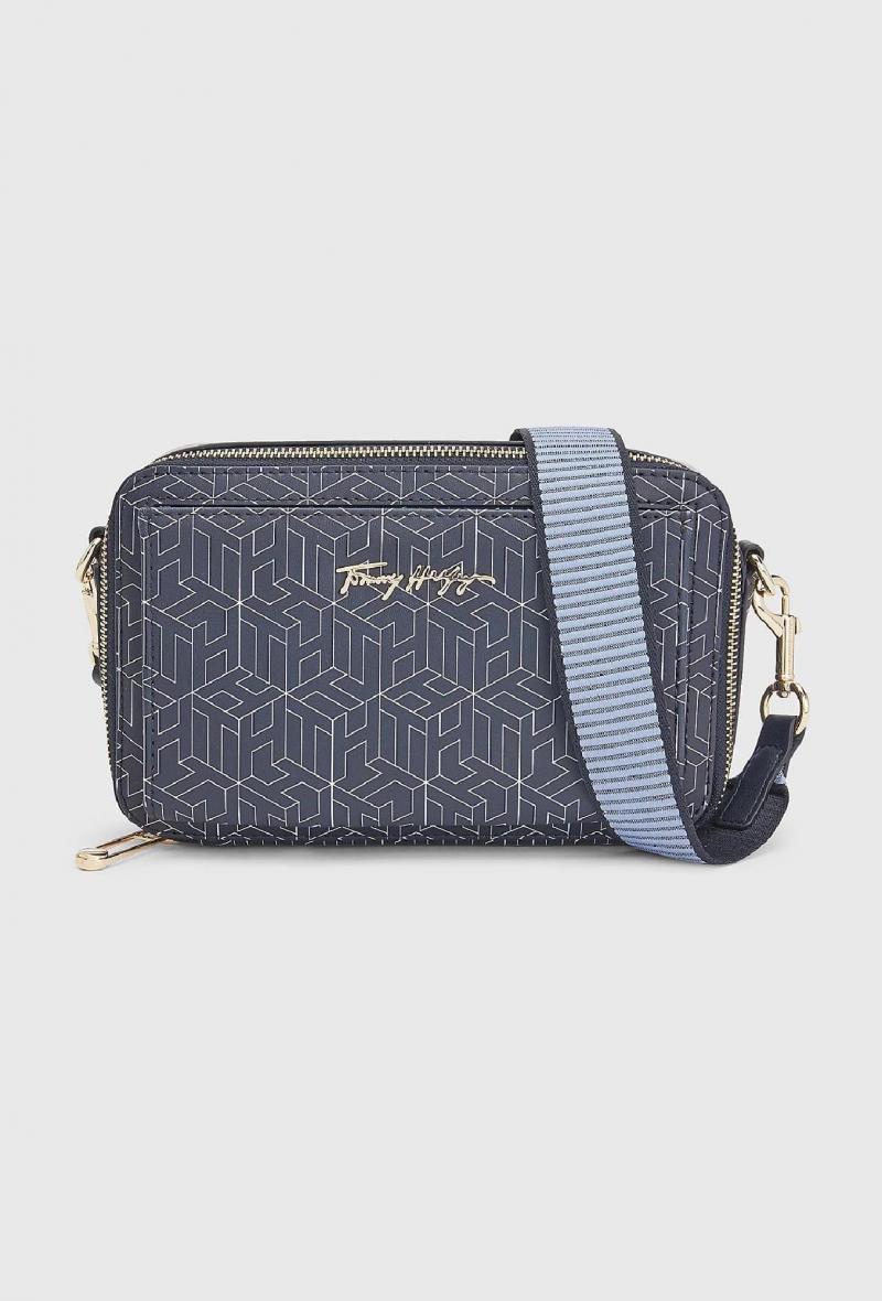 Camera bag con stampa monogrammi Blu<br />(<strong>Tommy hilfiger</strong>)