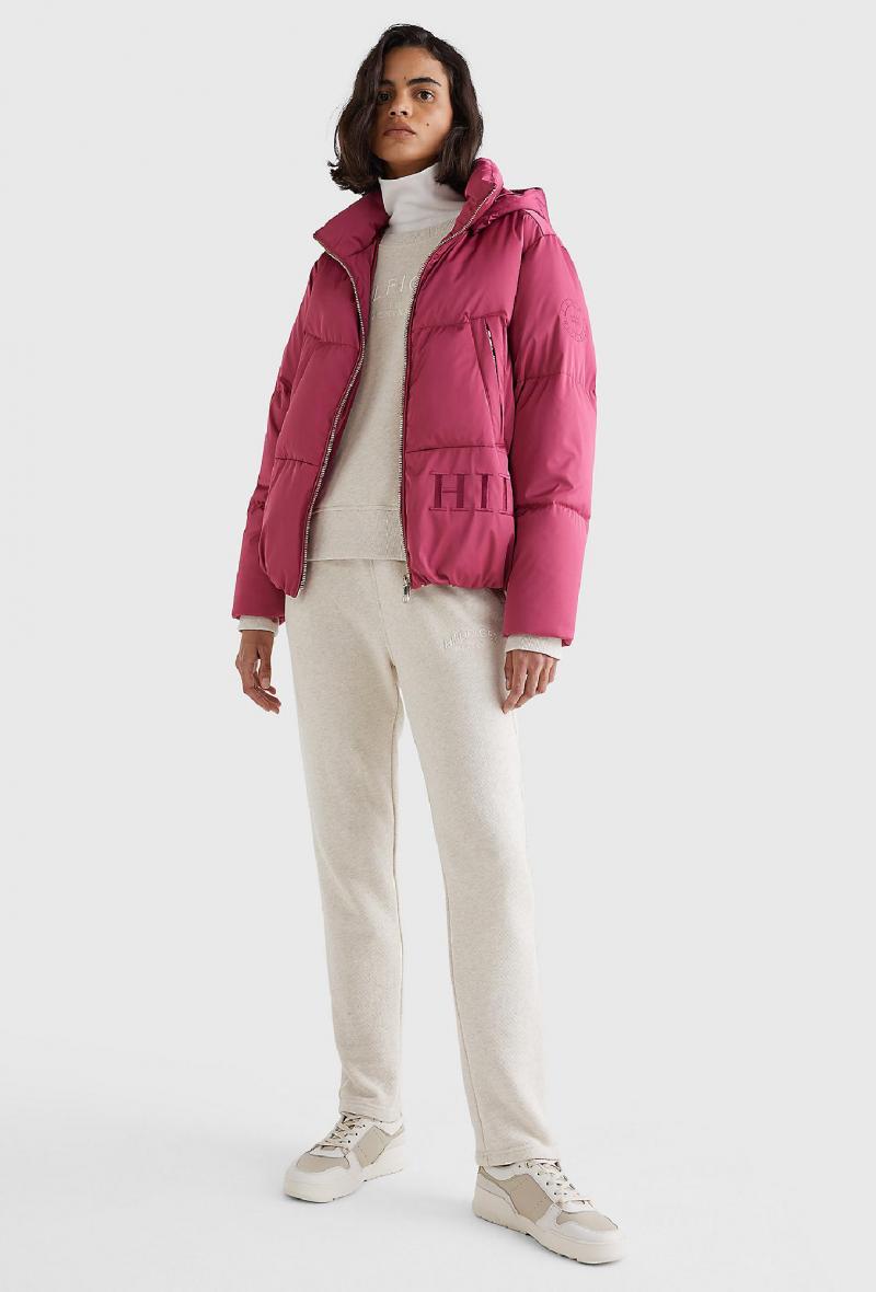 Piumino in satin con cappuccio Magenta<br />(<strong>Tommy hilfiger</strong>)