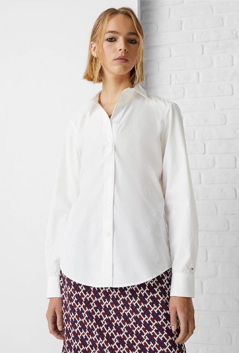 Camicia monogram con vestibilità regolare Bianco<br />(<strong>Tommy hilfiger</strong>)