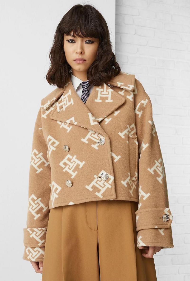 Giacca corta monogram oversize Ecru<br />(<strong>Tommy hilfiger</strong>)
