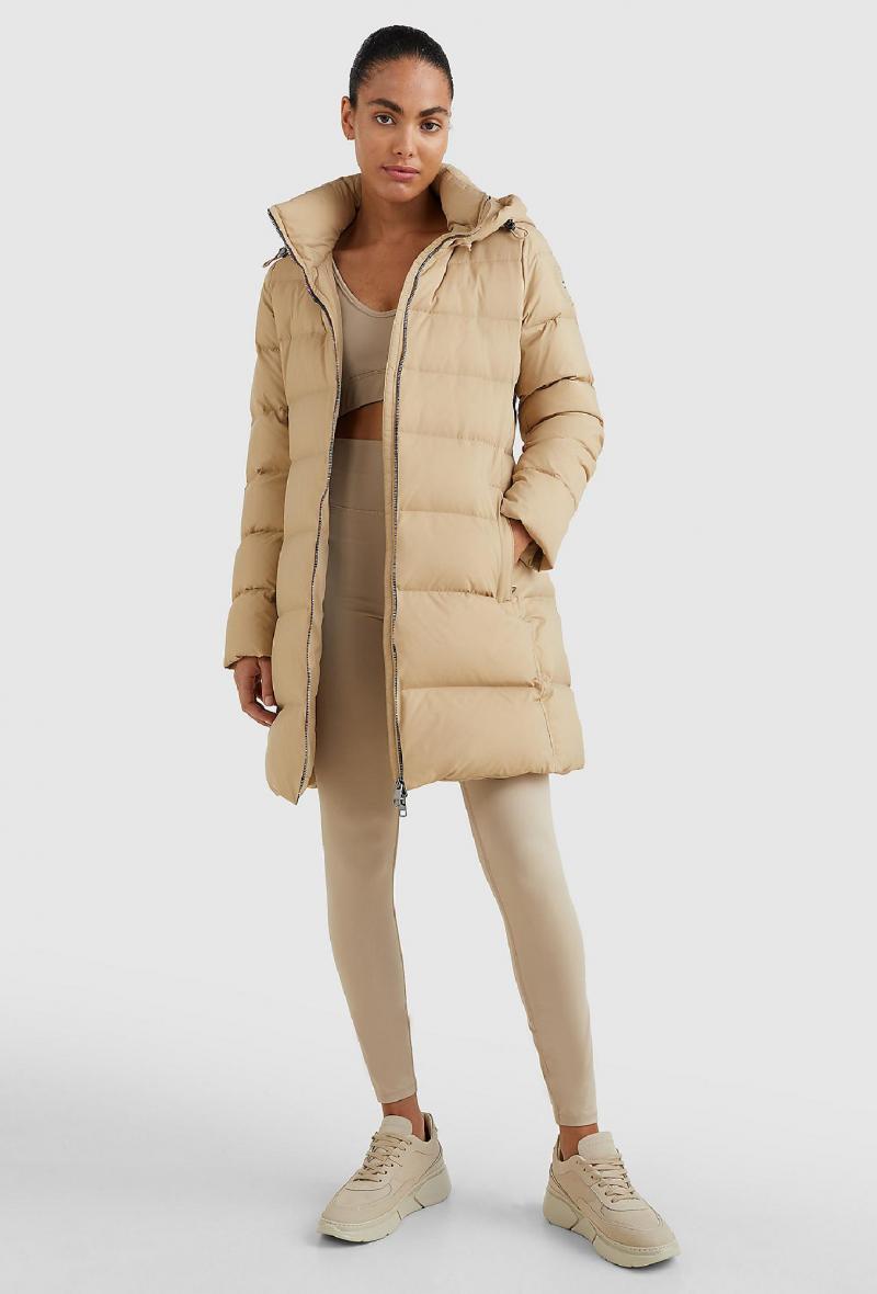 Piumino lungo con cappuccio Beige<br />(<strong>Tommy hilfiger</strong>)