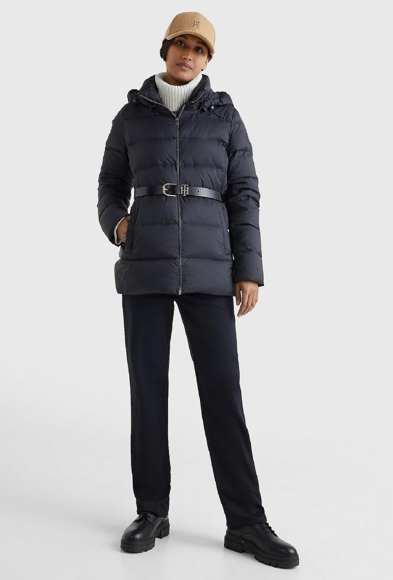 Piumino corto con cappuccio rimovibile Nero<br />(<strong>Tommy hilfiger</strong>)