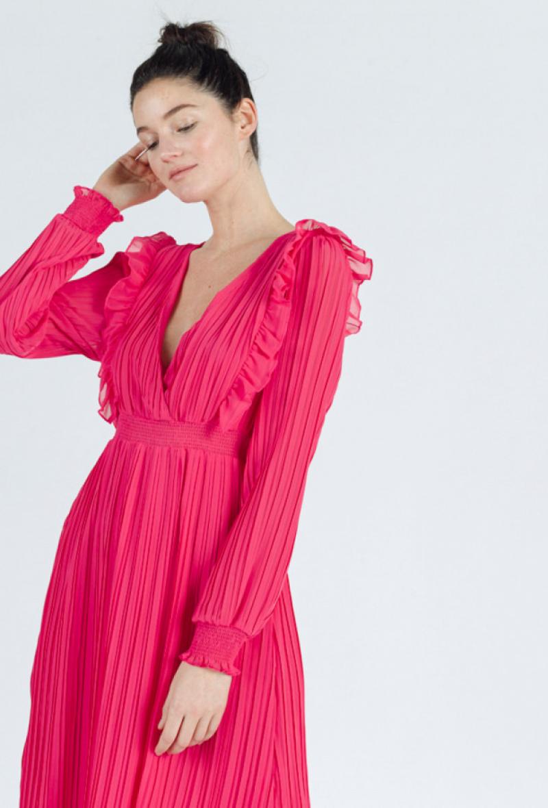 abito plissettato media lunghezza Fuchsia<br />(<strong>Sweewe</strong>)