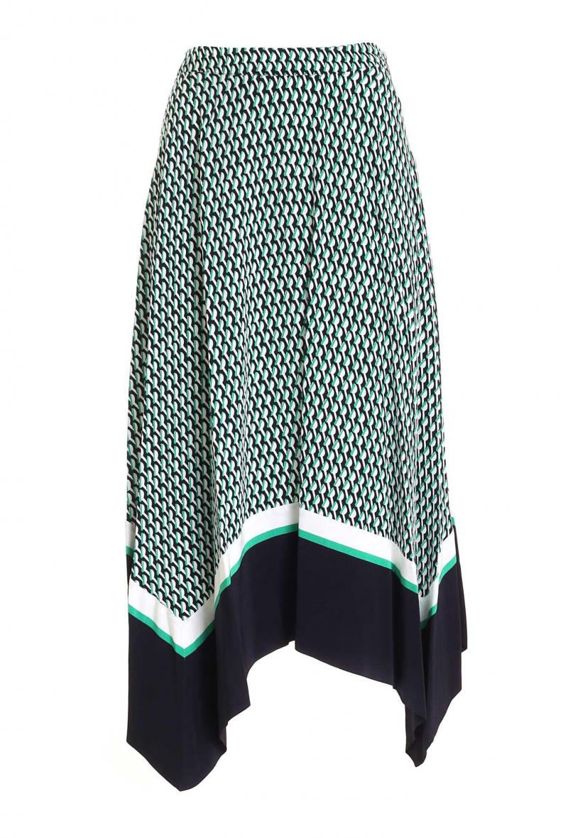 gonna asimmetrica in viscosa Verde<br />(<strong>Tommy hilfiger</strong>)