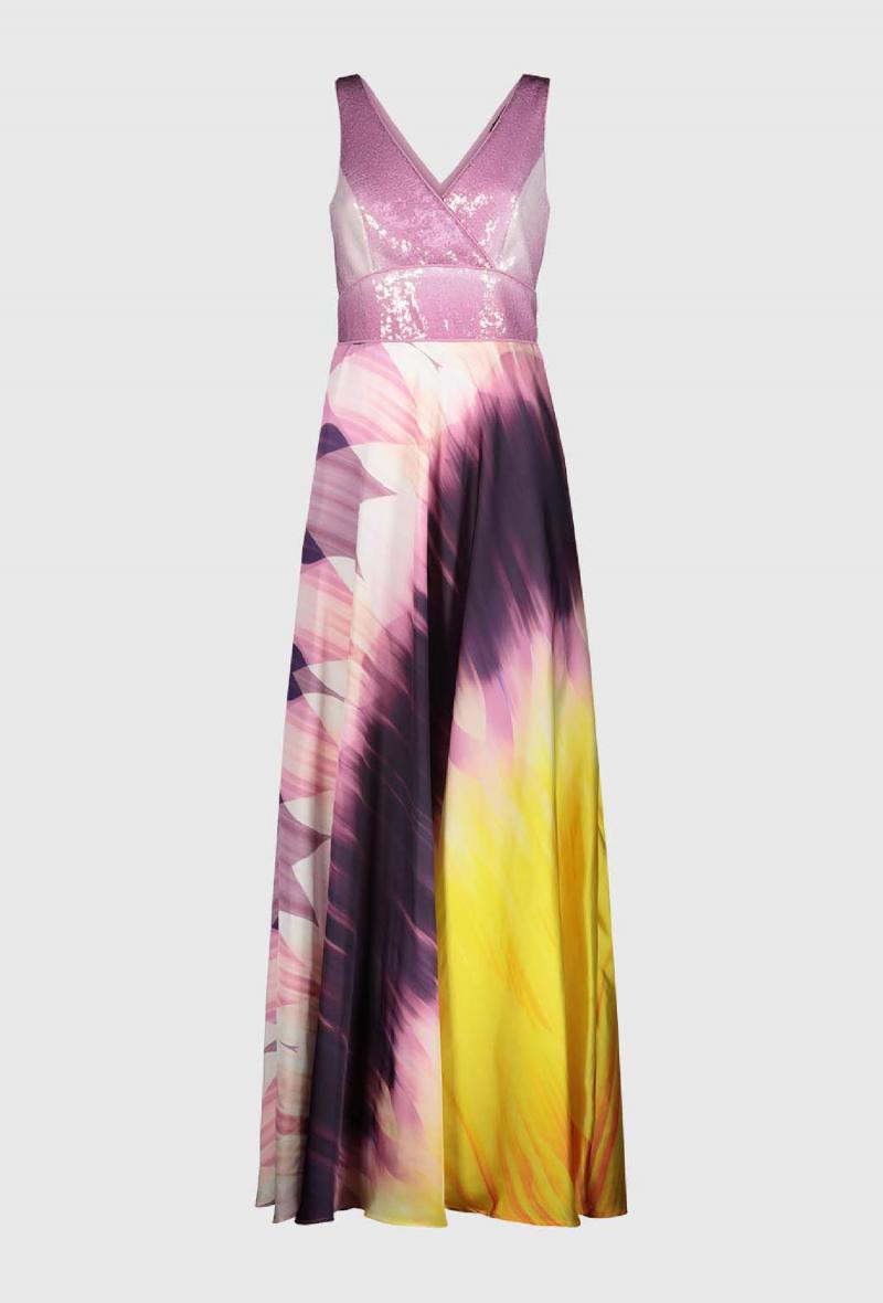 Abito lungo con corpino in paillettes Glicine<br />(<strong>Edas</strong>)
