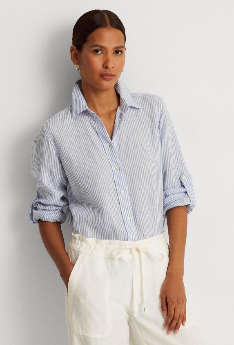 Camicia in lino a righe <br />(<strong>Lauren ralph lauren</strong>)
