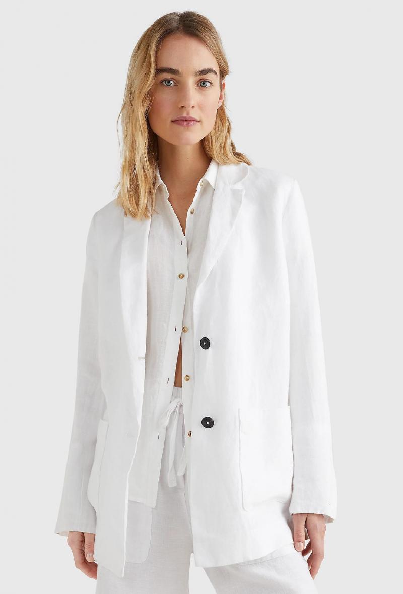 Blazer bianco in lino Bianco<br />(<strong>Tommy hilfiger</strong>)