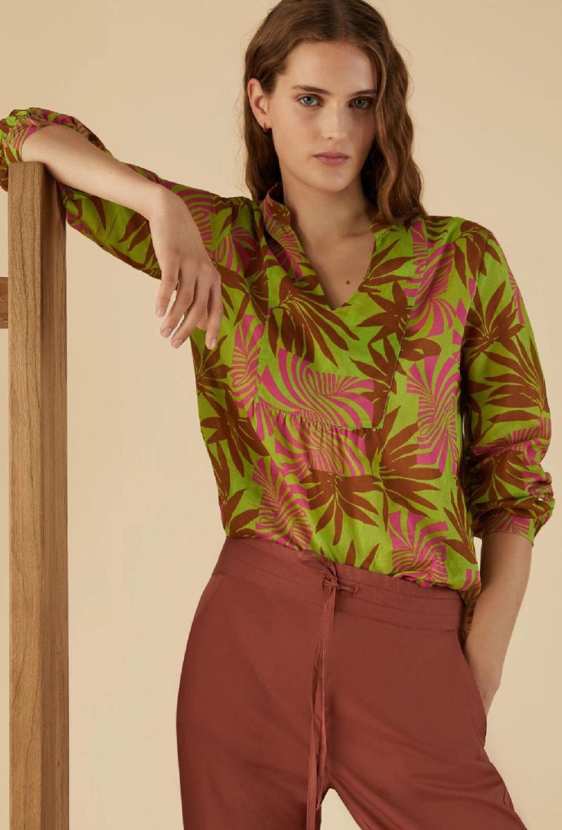 Blusa in voile stampato Ruggine<br />(<strong>EMMEMARELLA</strong>)
