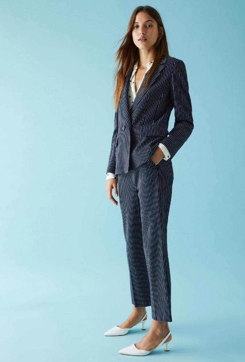Tailleur pantalone gessato a due bottoni Blu<br />(<strong>I blues</strong>)