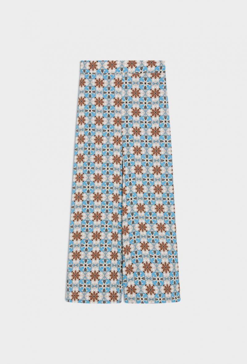 Pantalone palazzo a fantasia Turchese<br />(<strong>I blues</strong>)