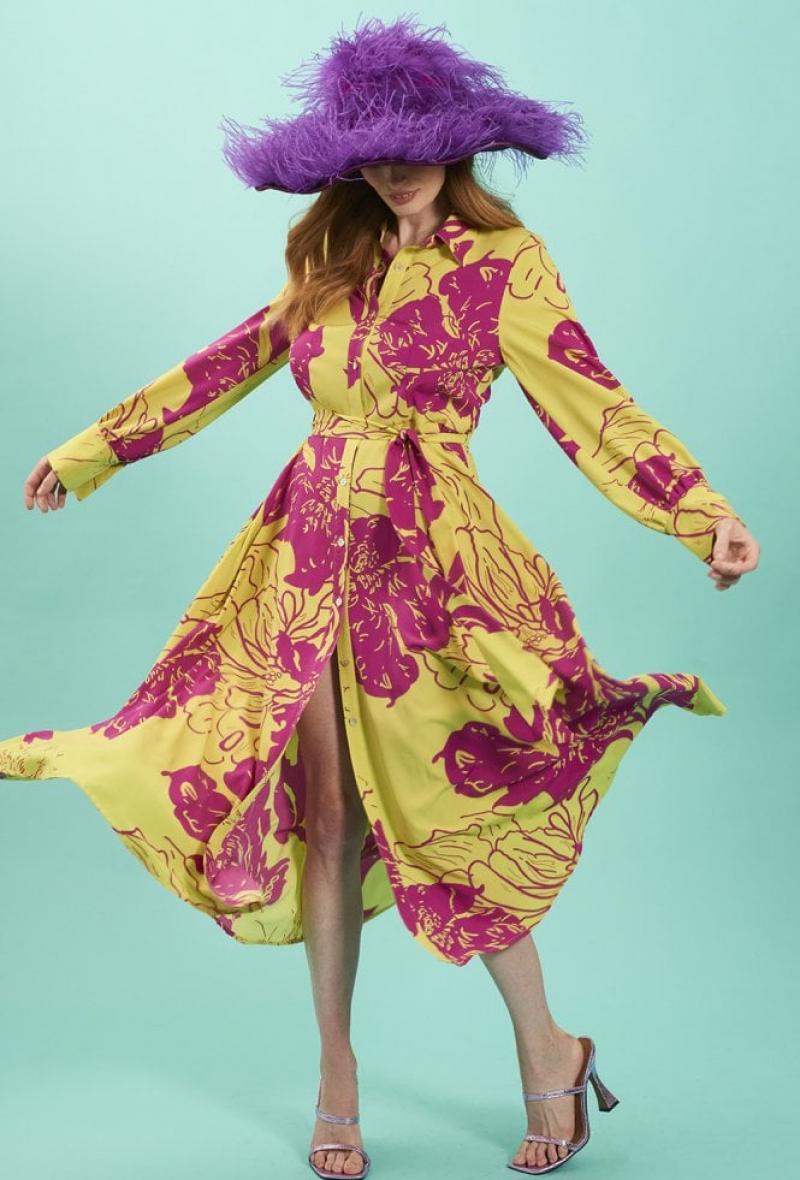 Maxi abito floreale Giallo<br />(<strong>Jayley</strong>)