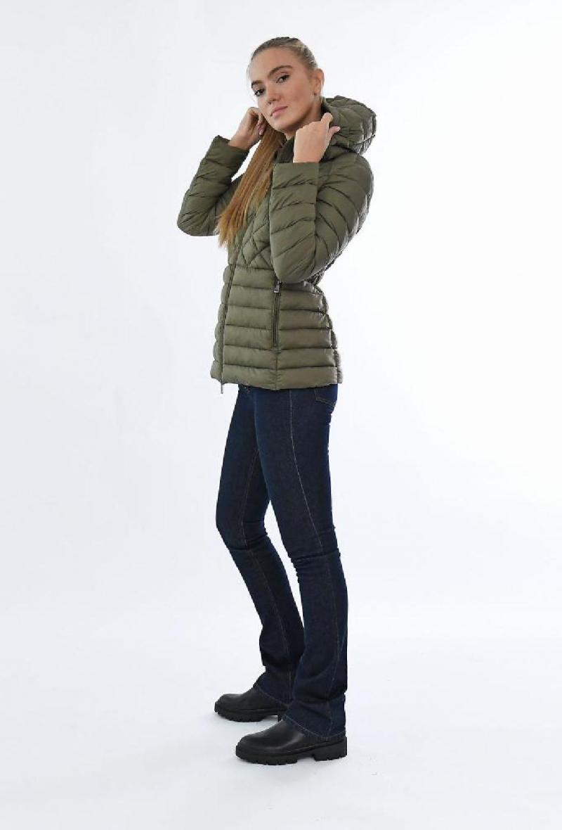 Giubbotto imbottito trapuntato con cappuccio Verde oliva<br />(<strong>Lauren ralph lauren</strong>)