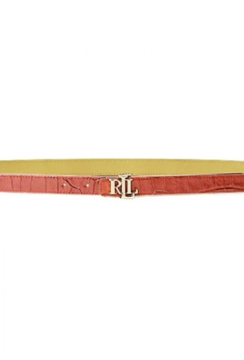 Cintura reversibile alta cm 2 Arancio e giallo<br />(<strong>Lauren ralph lauren</strong>)