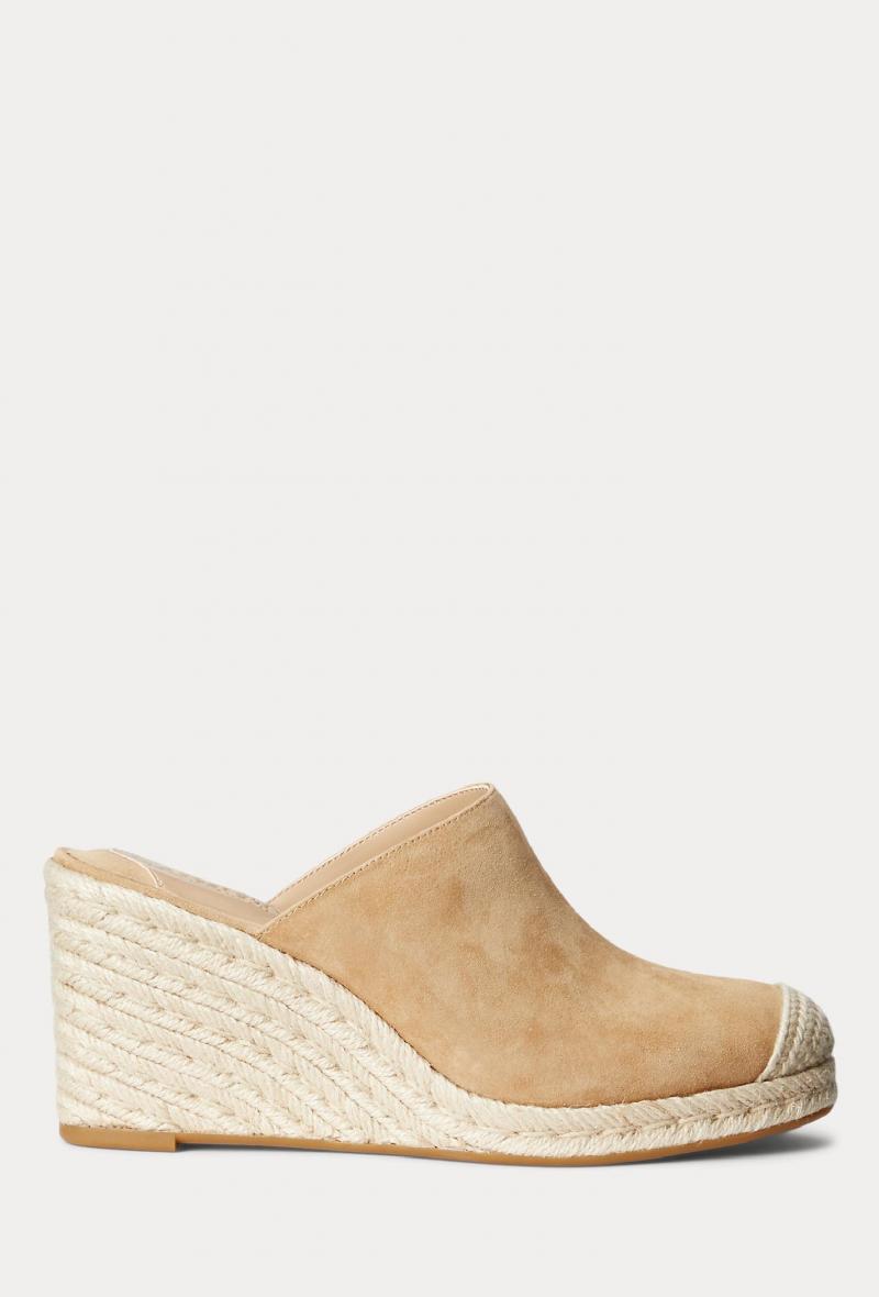 Espadrillas aperte con zeppa Cammello<br />(<strong>Lauren ralph lauren</strong>)
