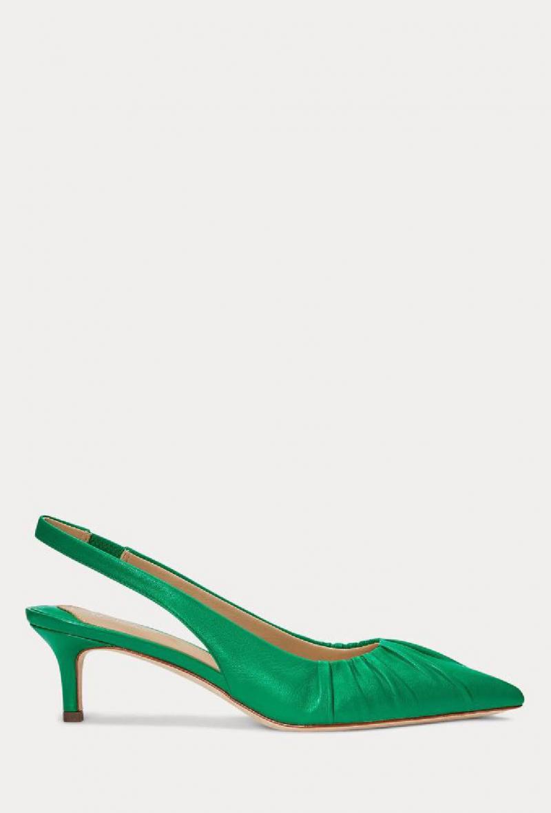 Décolleté slingback in pelle Verde<br />(<strong>Lauren ralph lauren</strong>)
