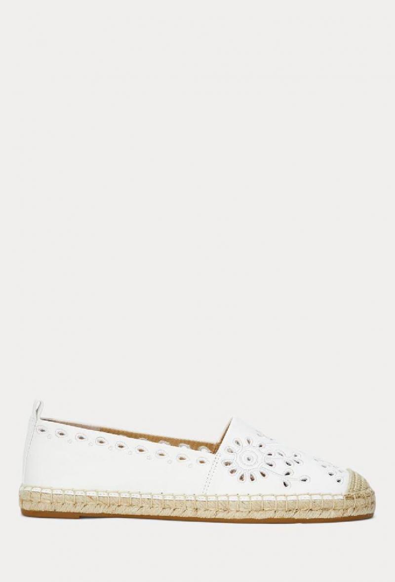 Espadrillas in pelle traforata Bianco<br />(<strong>Lauren ralph lauren</strong>)