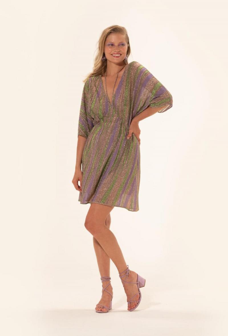 Abito corto in maglia lurex fantasia Multicolor<br />(<strong>Meme road</strong>)