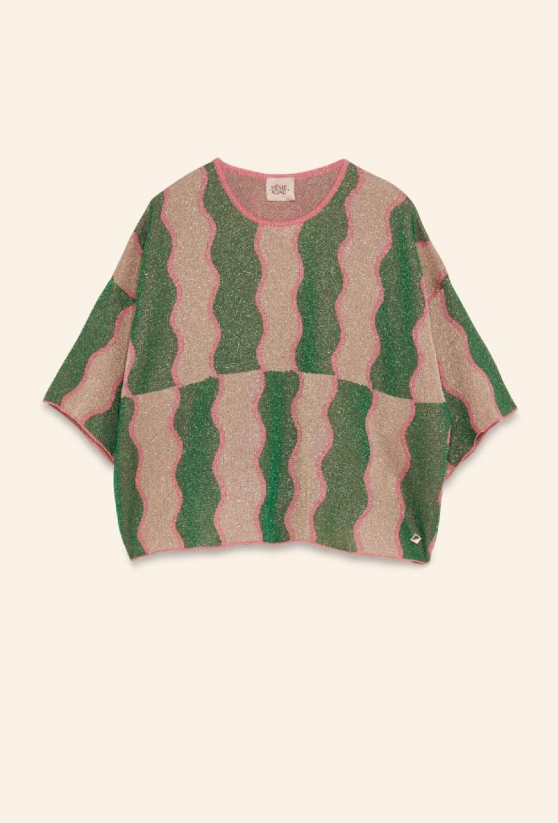 Maglia in jacquard a fantasia Verde<br />(<strong>Meme road</strong>)