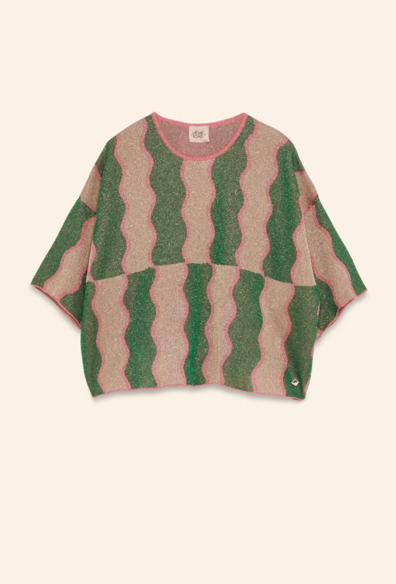 Maglia in jacquard a fantasia Verde<br />(<strong>Meme road</strong>)