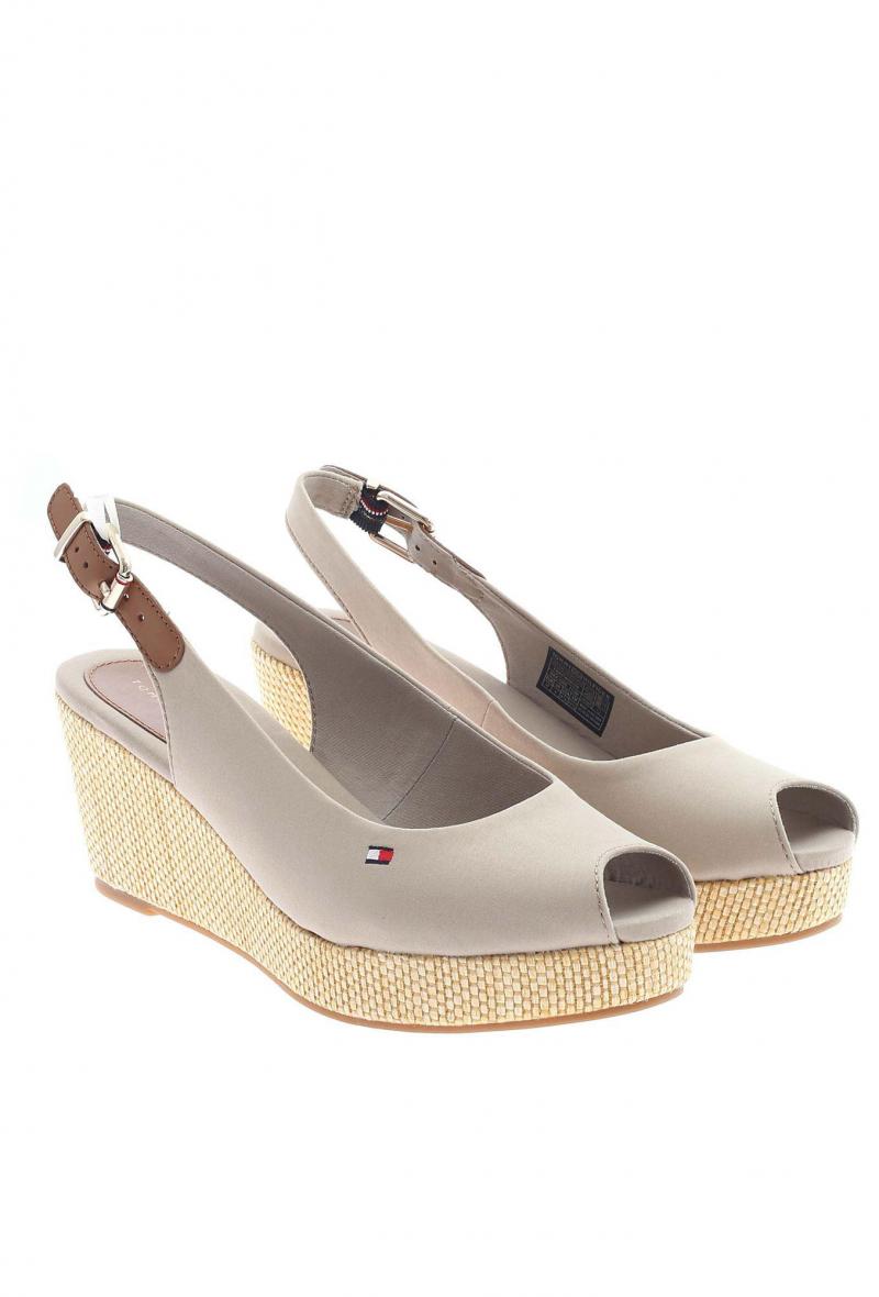Sandali spuntati con plateau in juta Beige<br />(<strong>Tommy hilfiger</strong>)