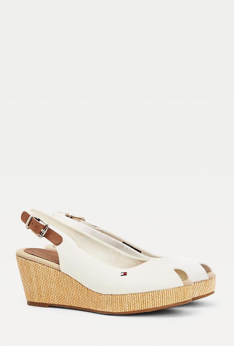 Sandali spuntati con plateau in juta Bianco<br />(<strong>Tommy hilfiger</strong>)