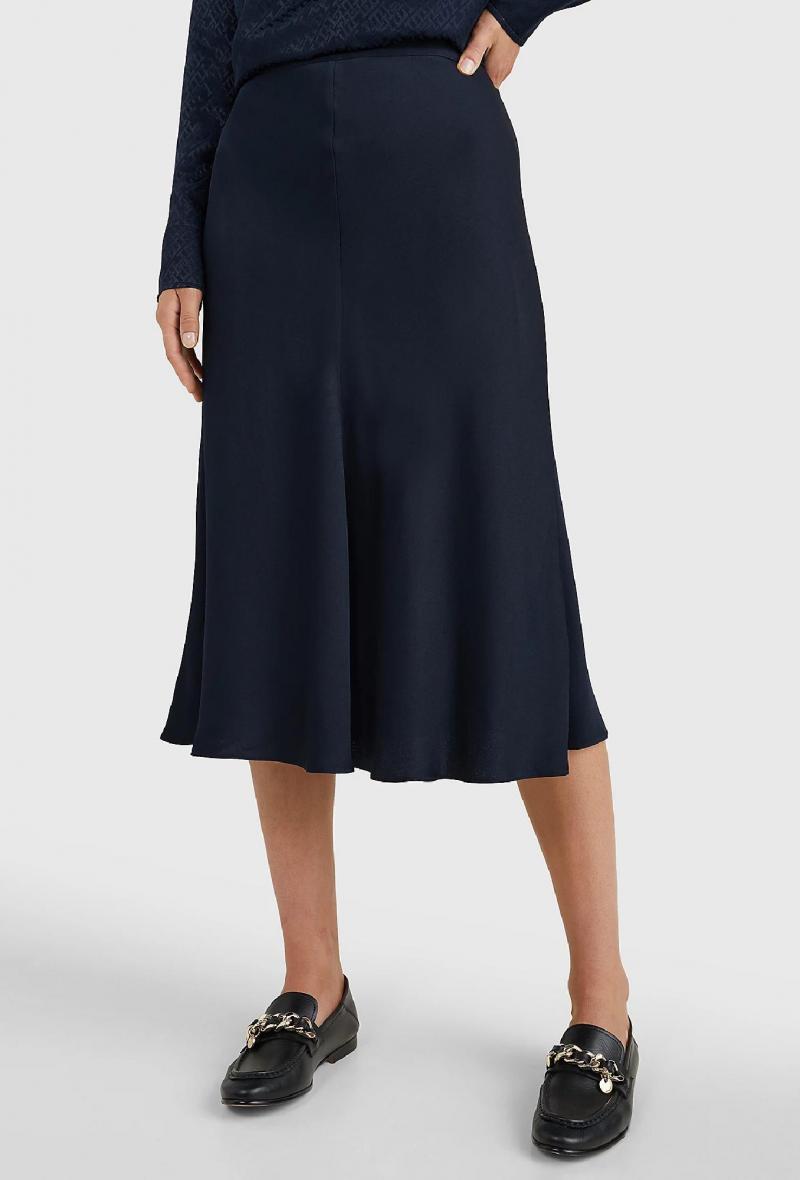 Gonna midi in crepe Blu<br />(<strong>Tommy hilfiger</strong>)