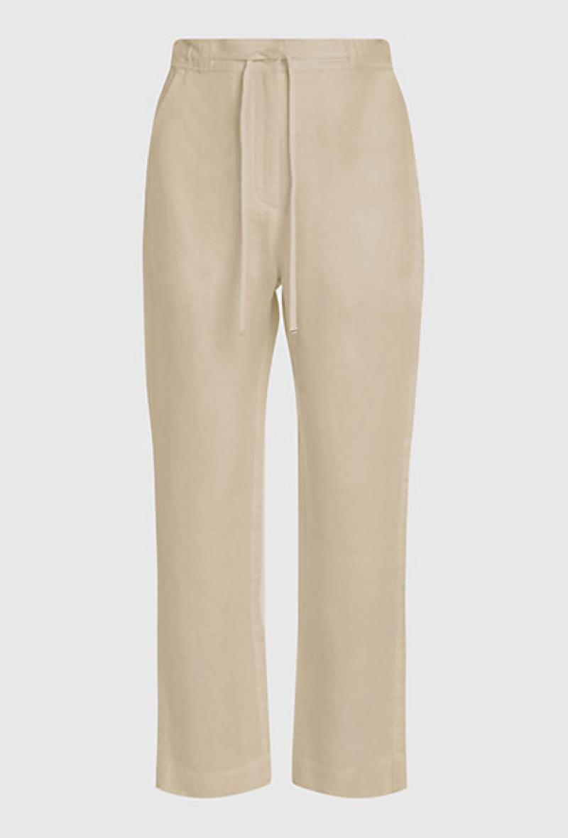 Pantaloni in lino con coulisse Beige<br />(<strong>Tommy hilfiger</strong>)
